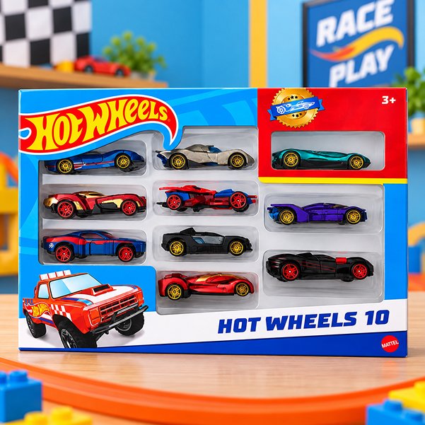 Hot Wheels 10-Pack Toy Set Display 1